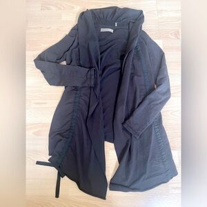 NM Neiman Marcus Black Long Asymmetrical Cardigan Small